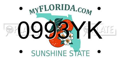 0993YK Florida License Plate