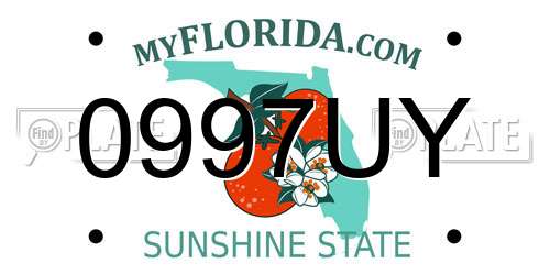 0997UY Florida License Plate