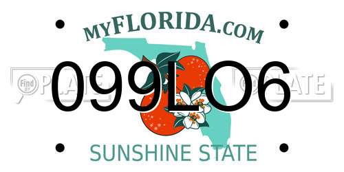 099LO6 Florida License Plate