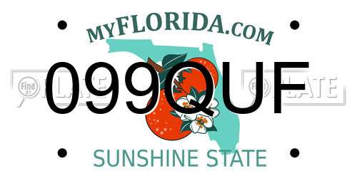 099QUF Florida License Plate