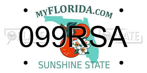 099RSA Florida License Plate