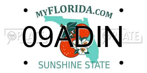 09ADIN Florida License Plate