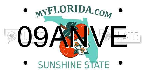 09ANVE Florida License Plate