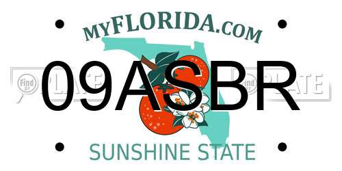 09ASBR Florida License Plate