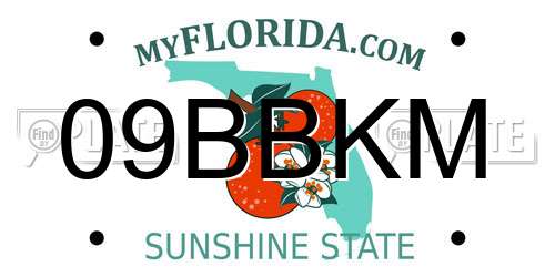 09BBKM Florida License Plate