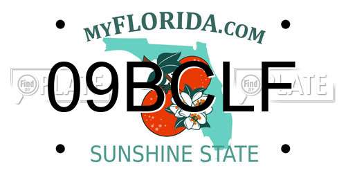 09BCLF Florida License Plate