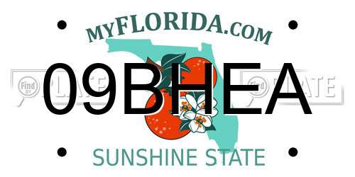 09BHEA Florida License Plate