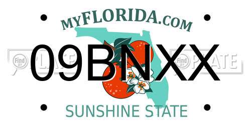 09BNXX Florida License Plate