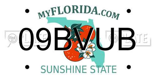 09BVUB Florida License Plate