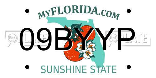 09BYYP Florida License Plate