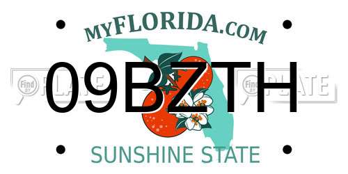09BZTH Florida License Plate