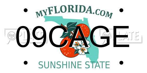 09CAGE Florida License Plate