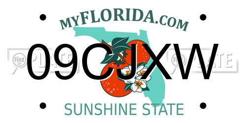09CJXW Florida License Plate