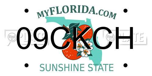 09CKCH Florida License Plate