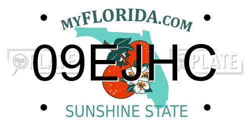 09EJHC Florida License Plate