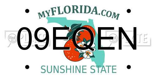 09EQEN Florida License Plate