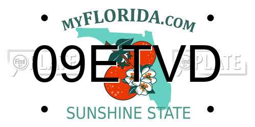 09ETVD Florida License Plate