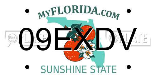 09EXDV Florida License Plate