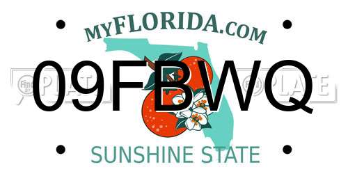 09FBWQ Florida License Plate