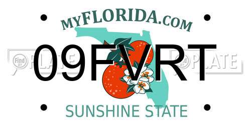 09FVRT Florida License Plate