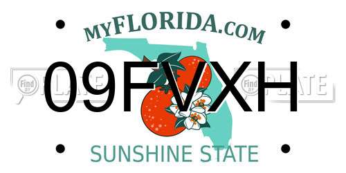 09FVXH Florida License Plate