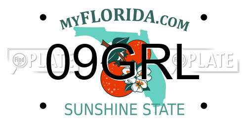 09GRL Florida License Plate