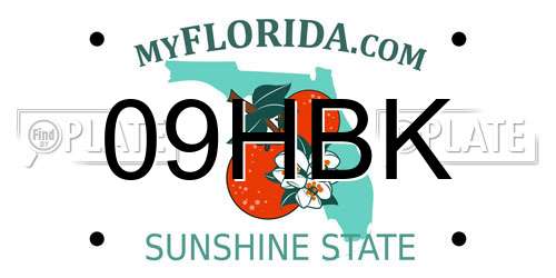 09HBK Florida License Plate
