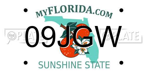 09JGW Florida License Plate