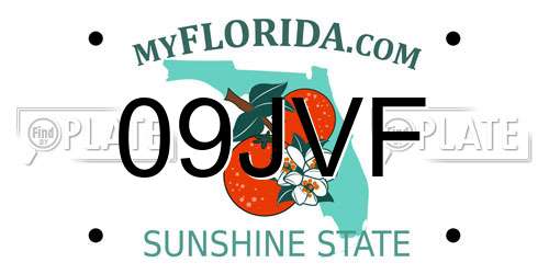 09JVF Florida License Plate