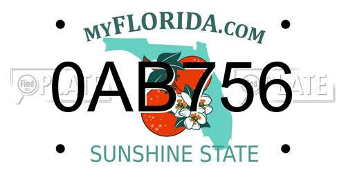 0AB756 Florida License Plate