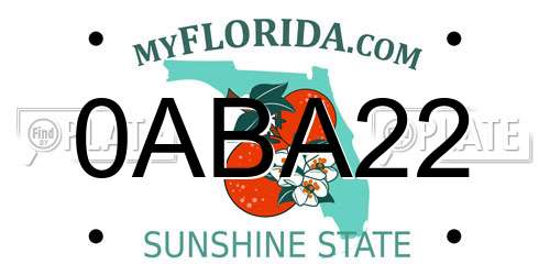 0ABA22 Florida License Plate