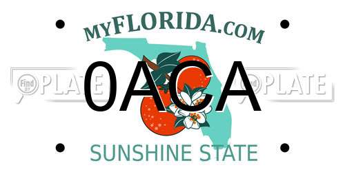 0ACA Florida License Plate