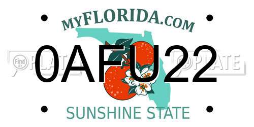 0AFU22 Florida License Plate