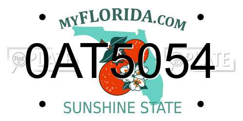 0AT5054 Florida License Plate
