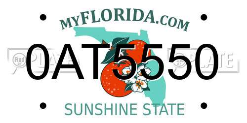 0AT5550 Florida License Plate