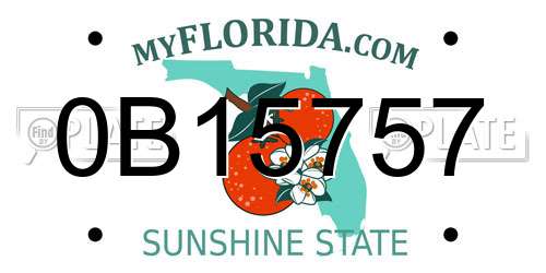 0B15757 Florida License Plate