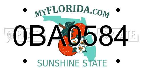0BA0584 Florida License Plate