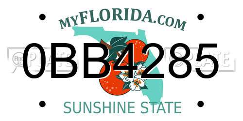 0BB4285 Florida License Plate