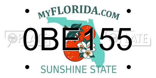 0BE155 Florida License Plate