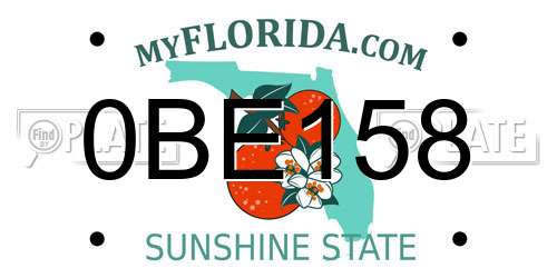 0BE158 Florida License Plate
