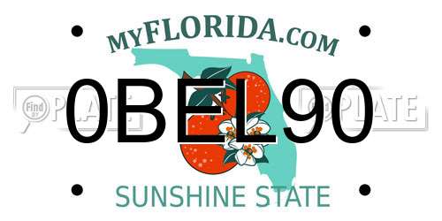 0BEL90 Florida License Plate