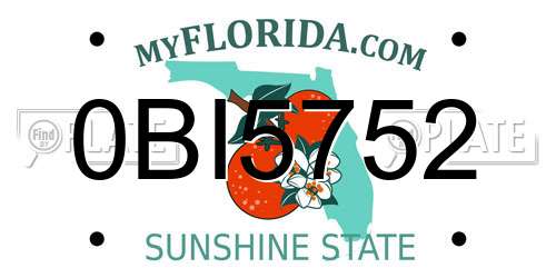 0BI5752 Florida License Plate