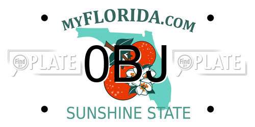 0BJ Florida License Plate