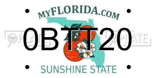 0BTT20 Florida License Plate