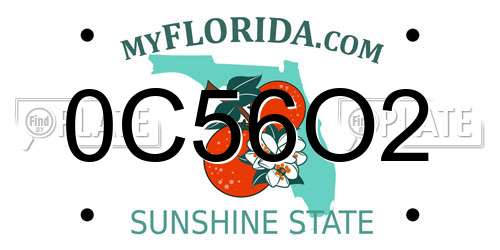 0C56O2 Florida License Plate
