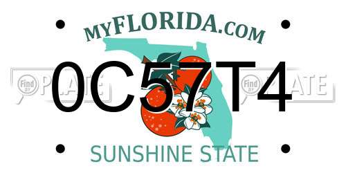 0C57T4 Florida License Plate