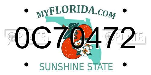0C70472 Florida License Plate