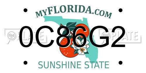 0C86G2 Florida License Plate