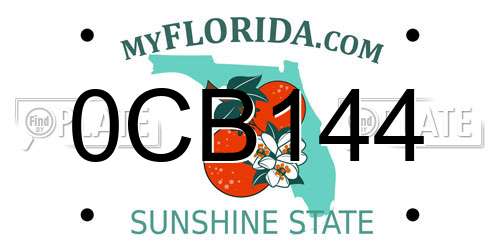 0CB144 Florida License Plate