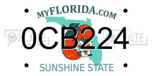 0CB224 Florida License Plate